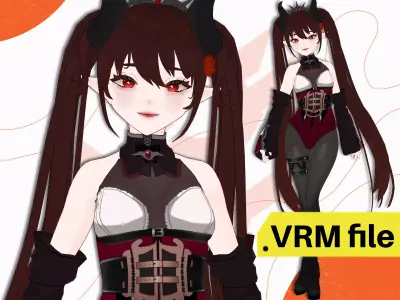 VRM DEMON QUEEN GOTHIC SUCCUBUS FANTASY GIRL 3D model