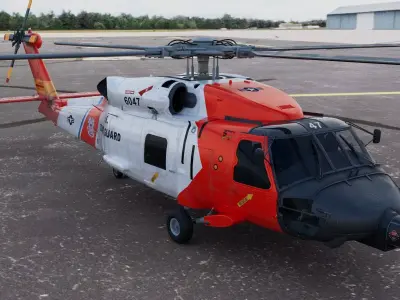 Jayhawk Sikorsky MH-60 Coast Guard Helicopter 3D model