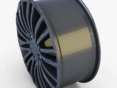 Style 345M wheel ferric gray Mid Poly Low-poly 3D model