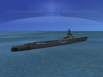 Balao Class Submarine SS290 USS Cisco VHP 3D model