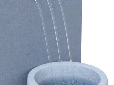 Amidon Resin 3 Stream Outdoor Water Fountain 3D model