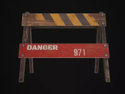 FREE Road Barrier Free low-poly 3D model