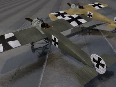 Fokker E-I and E-III Eindecker 3D model