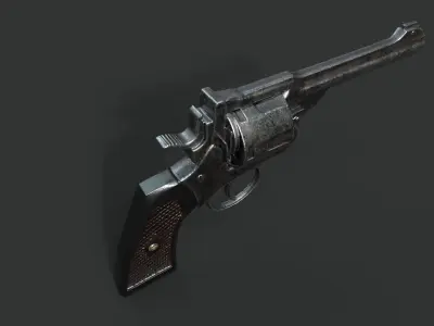 Lowpoly Realistic Revolver Low-poly 3D model