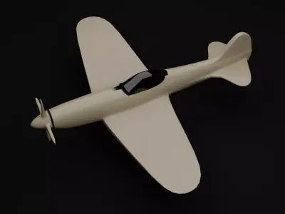 Low Poly 90s Plane Game Ready Flying Vehicle FBX OBJ Low-poly 3D model