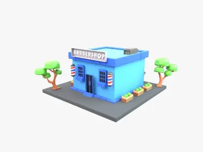 Barbershop 3D Illustration 3D model