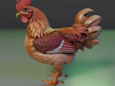 Rooster 3D print model