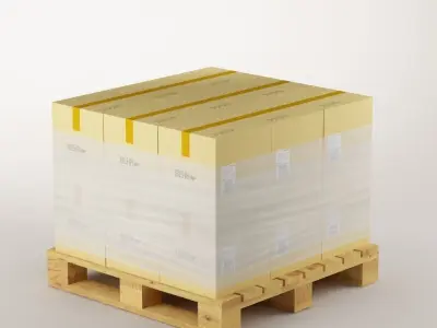 cardboard boxes on pallet 3D model