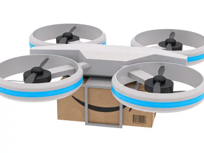Amazon Quadrocopter Drone Delivery 3D model