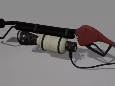 Flame thrower 001 Low-poly 3D model