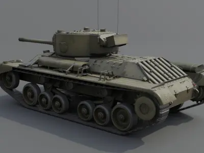 Valentine Mk IX Infantry Tank Low-poly 3D model