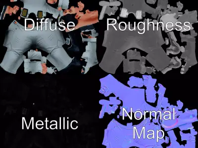 Captain Uniform model pack Low-poly 3D model