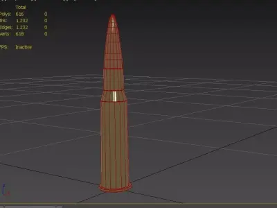 762x54mm  Ammo Low-poly 3D model