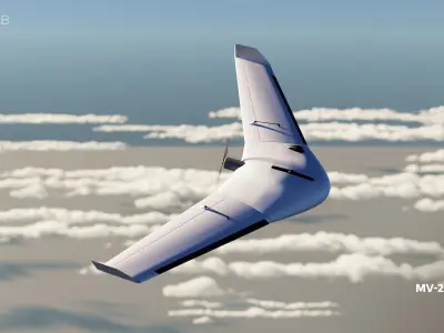 MV 25 OSKAR Fixed-Wing Loitering Munition Drone 3D model