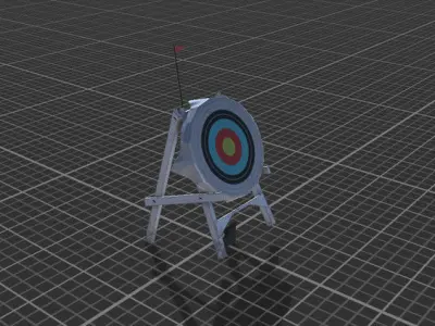 Archery Target Low-poly 3D model
