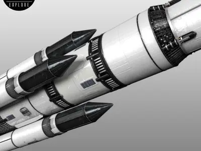 Space sci-fi ship rocket high detail 3D model