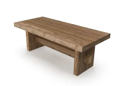 Reclaimed Wood Dining Table Free 3D model
