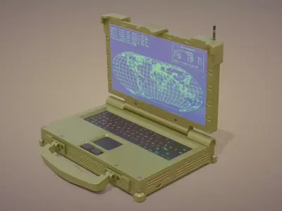Tactical Laptop Low-poly 3D model