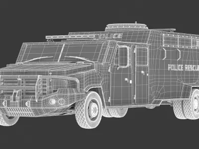 Alpine CUDA Armored Boxer Tactical SWAT Military Response Truck 3D model
