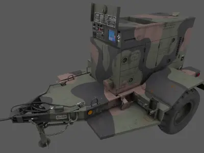  Power Generator Trailer MEP Low-poly 3D model