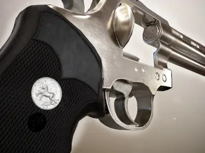 Colt Anaconda 44 magnum lowpoly Low-poly 3D model