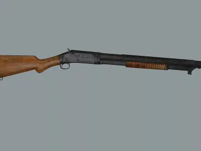 Winchester Model 1897 Low-Poly 3D Model Low-poly 3D model purchase