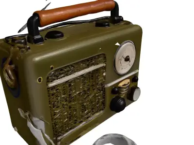 Vintage Military Portable Radio Receiver 3D model