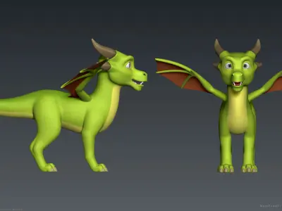 Stylized Cute Dragon 3D model