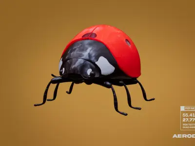 Vincenzo the Ladybug - Rigged Animated Character - AR - VR 3D model