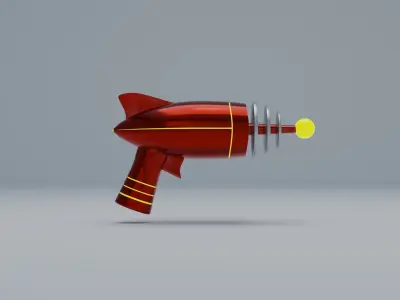 Ray gun with 6 textures Low-poly 3D model
