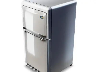 Double Door Refrigerator 3D Model Stylized Kitchen Prop Low-poly 3D model