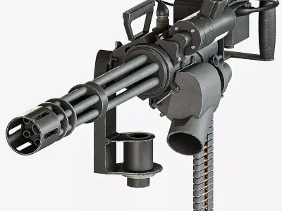 M134 machinegun Low-poly 3D model