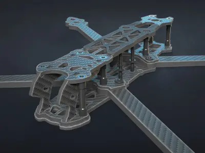 FPV Drone Frame Mark4 7 and 10 Inches Game Ready Low-poly 3D model