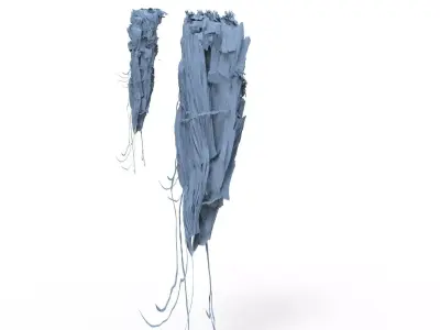 floating Asian mountain 1 Low-poly 3D model