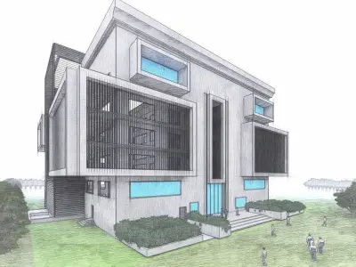 Commercial building design and rendering in lumion sketchmode 3D model