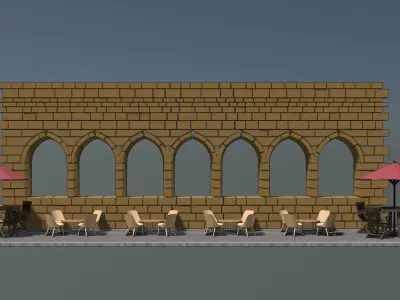 Outdoor cafe 2310 3D model