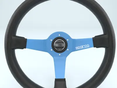 Steering Wheel Sparco L550 Blue 3D model