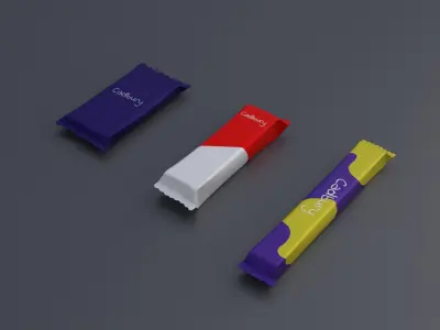 Cadbury chocolate bar Low-poly 3D model