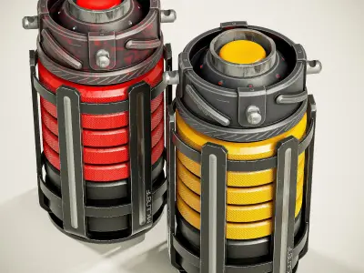 Sci-fi Grenades V8 Low-poly 3D model