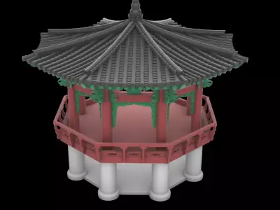 Traditional Octagonal Pavilion 3D model
