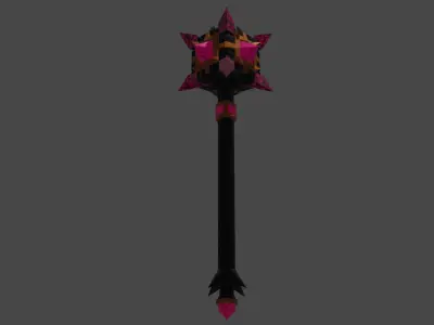 Stylized Glow Mace - Angular Mesh Low-poly 3D model