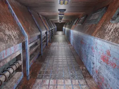 Dirty Tunnel Low-poly 3D model