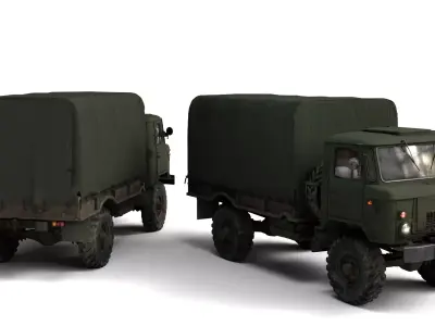 1966 Gaz 66A High-Detail Rigged Soviet Military Truck 3D Model  3D model