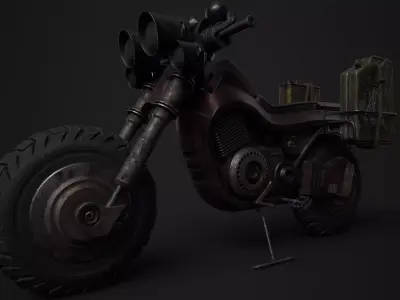 Military Pitbike Low-poly 3D model