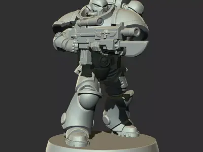 Sci-Fi Heavy Trooper STL Modular Power Armor 32mm Miniature V3 3D print model