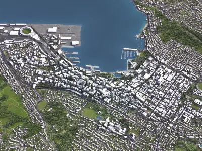 Wellington - 3D City Model Low-poly 3D model