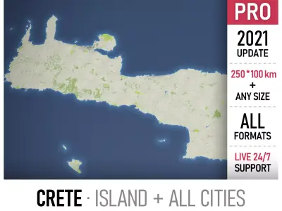 Crete Island Low-poly 3D model