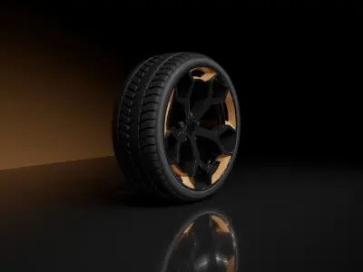 C5SMC type B wheel Low-poly 3D model