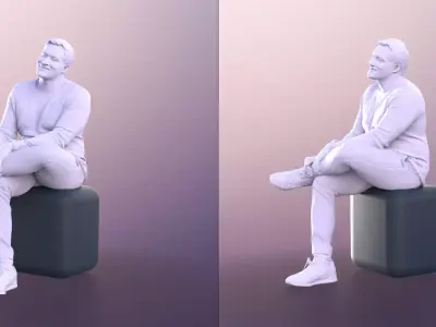 Sahir 11015 Mediterranean Man Sitting Free low-poly 3D model