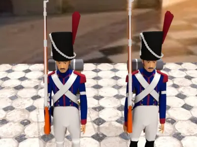 Grenadier de la Garde or Guard Grenadier of Napoleon Low-poly 3D model